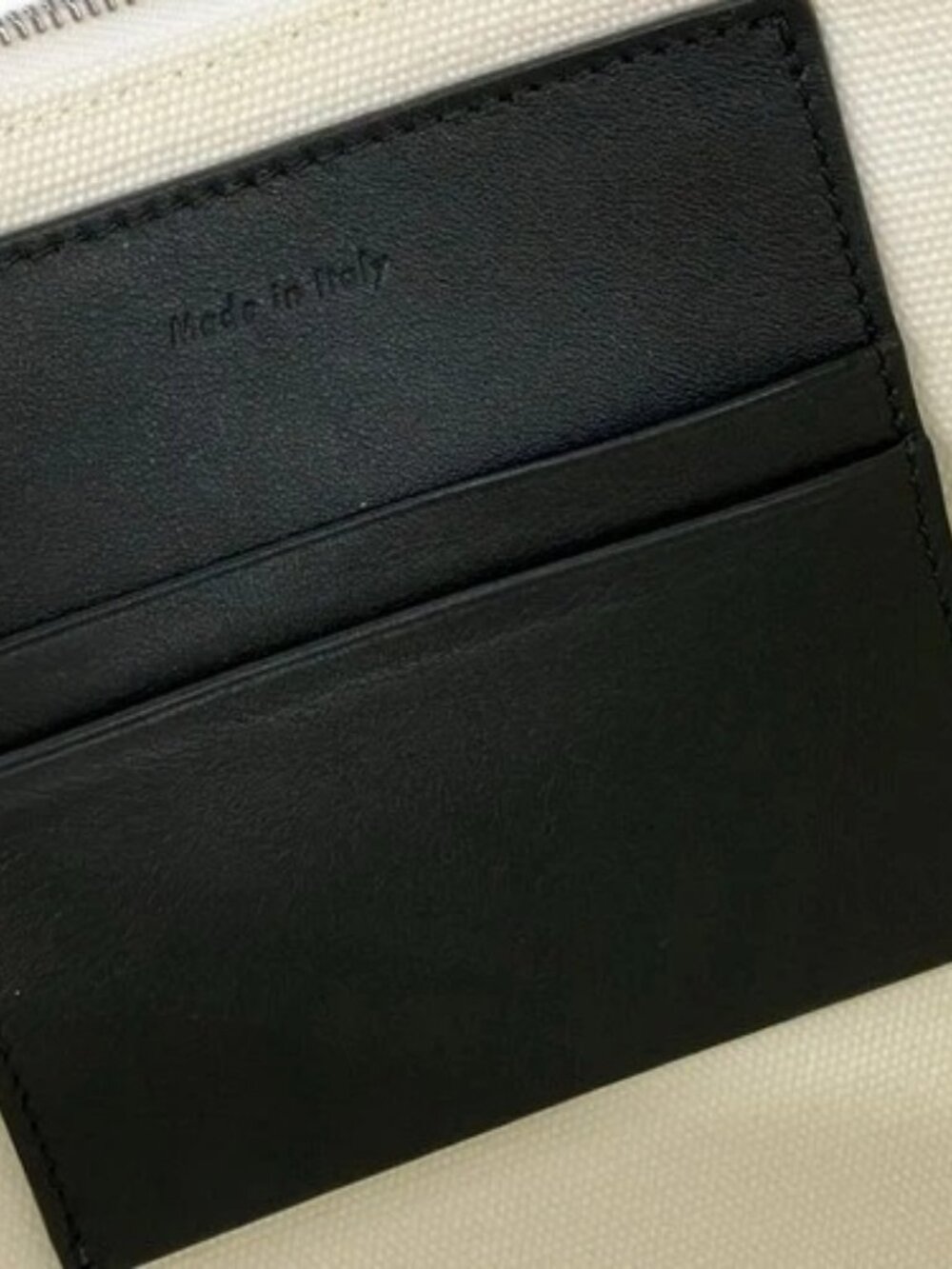 CELINE - Cream Black Canvas Clutch Bag - Picture 10 of 15